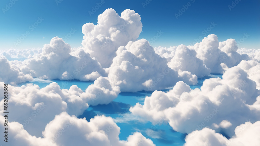 Ai Generates. lots of clouds in the blue sky Ai Generates. lots of clouds in the blue sky