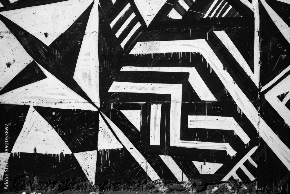 Fototapeta premium black and white graffiti pattern