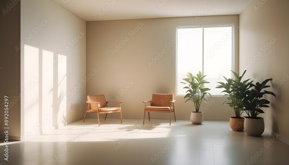 Fototapeta premium Photo interior modern design room 3d illustration