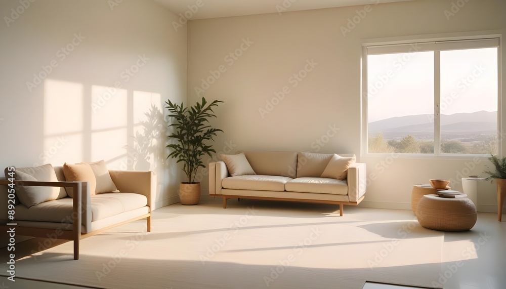 Fototapeta premium Photo interior modern design room 3d illustration