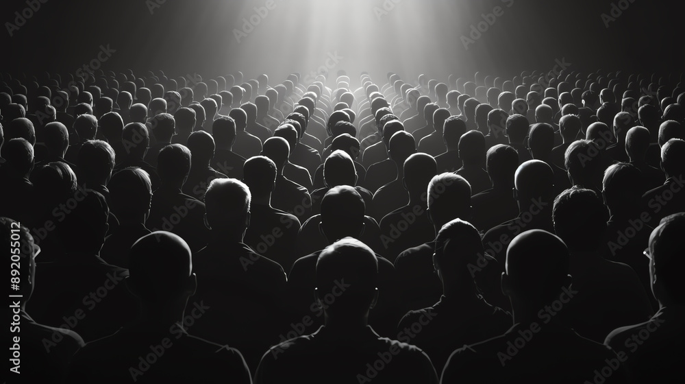 Obraz premium Crowd witnessing a significant historical moment