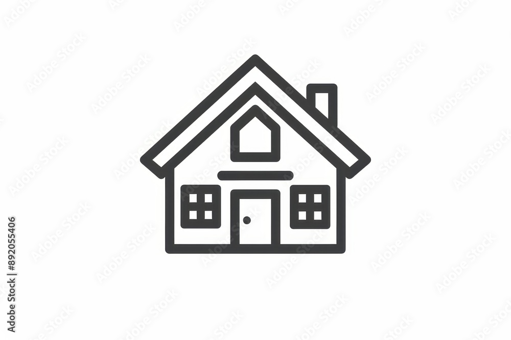 Minimalist Home Icon: Clean Lines Depict a House Minimalist Home Icon: Clean Lines Depict a House