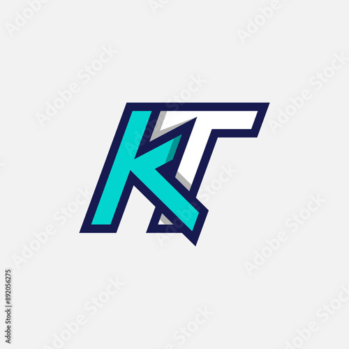 Initial Letter KT or TK Logo, Monogram Logo letter K with T combination, design logo template element, vector illustration