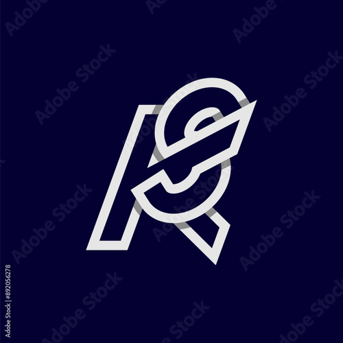 Initial Letter KS or SK  Logo, Monogram Logo letter K with S combination, design logo template, vector illustration