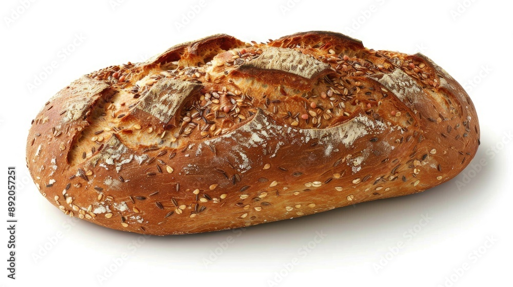 Isolated multigrain bread loaf on white background Isolated multigrain bread loaf on white background