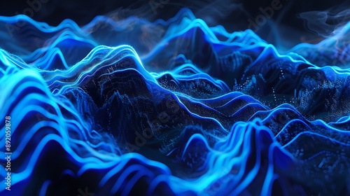 Wallpaper Mural blue glowing lines Torontodigital.ca