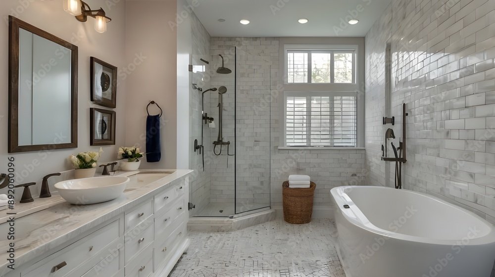 white bathroom interior with double sink and toilet. white bathroom interior with double sink and toilet.