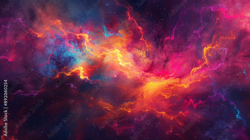 Swirling galaxy of colors and nebulae, cosmic digital art Swirling galaxy of colors and nebulae, cosmic digital art