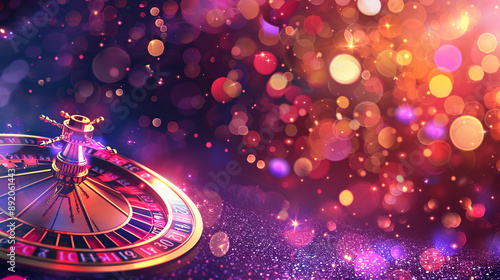 Stylish online casino banner showcasing popular games in luxurious setting