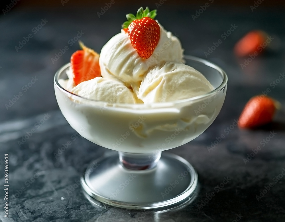 vanilla ice cream with strawberries vanilla ice cream with strawberries