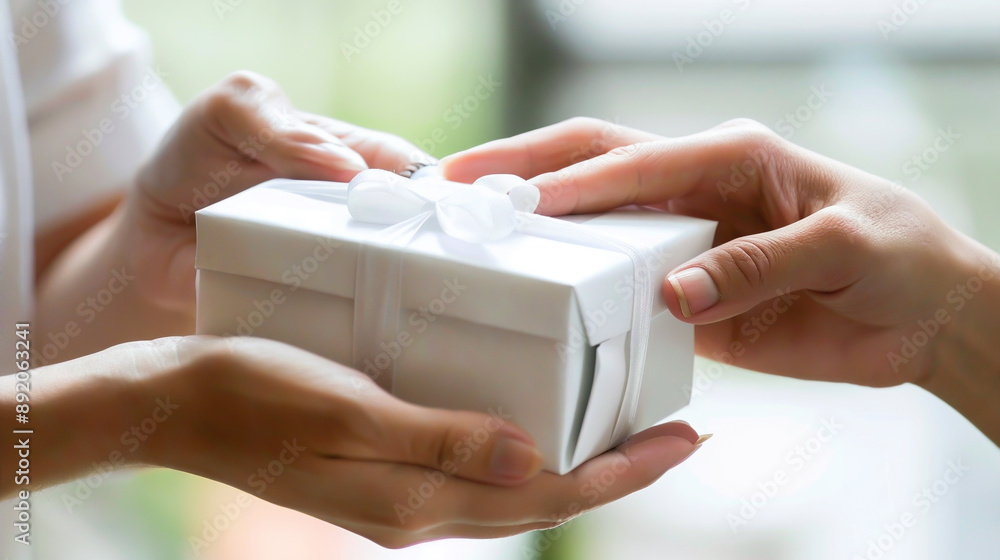 Close-up photo of people's hands exchanging gift boxes on anniversary, Generative AI
Close-up photo of people's hands exchanging gift boxes on anniversary, Generative AI