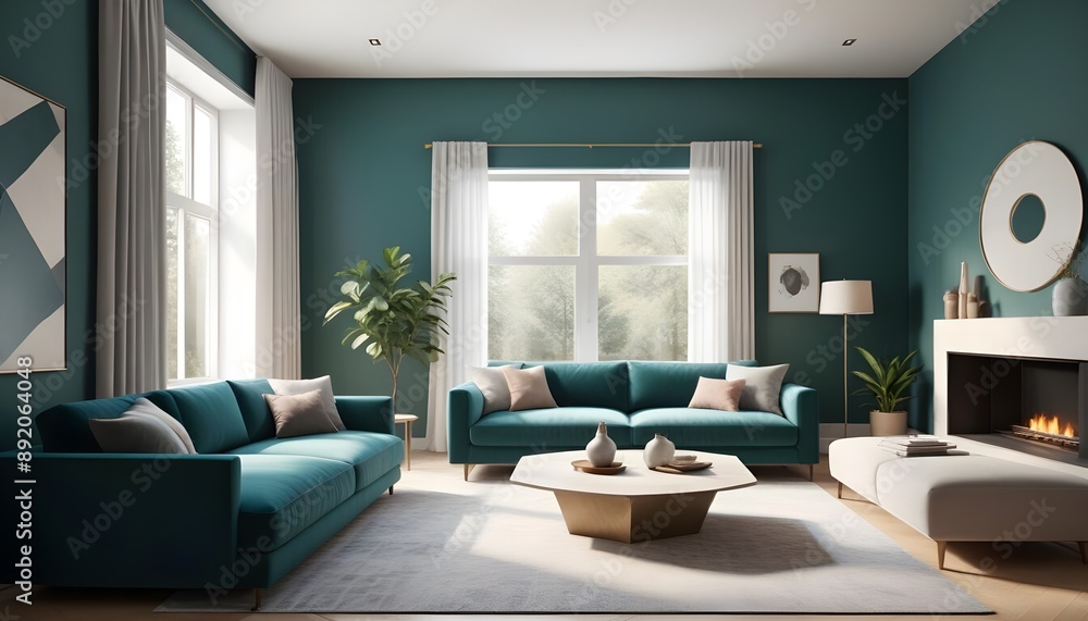 Photo interior modern design room 3d illustration Photo interior modern design room 3d illustration
