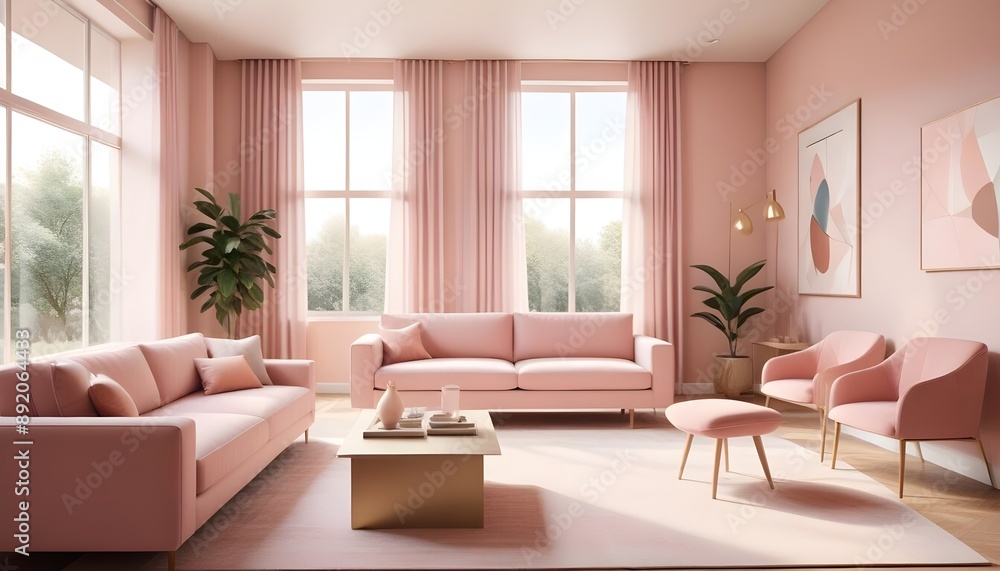 Fototapeta premium Photo interior modern design room 3d illustration