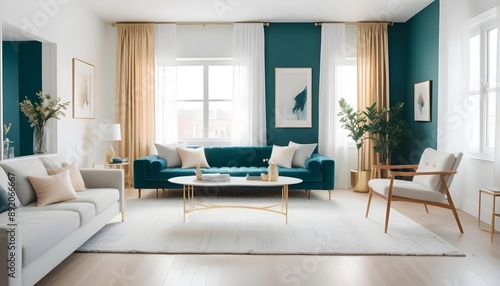 Photo interior modern design room 3d illustration