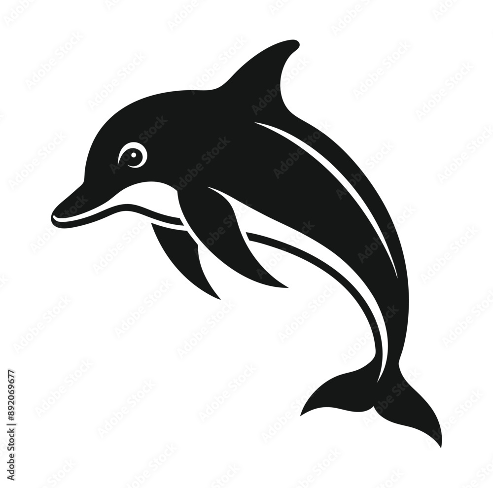 Obraz premium dolphin-silhouette-image-vector 001