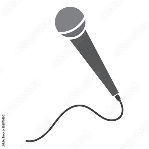 Retro or old microphone - Podcast audio and music recording symbol - Capturing audio. microphone icon. mic symbol vector illustration. EPS 10.