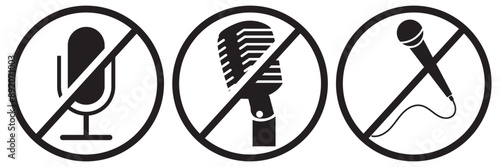 Microphone Icons set. variant microphone icon. Karaoke mic. Podcast microphone. web and mobile icons. vector illustration. EPS 10.