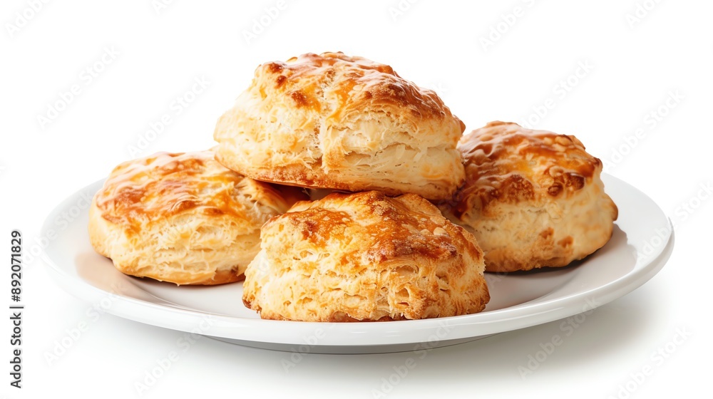 A view of Scones isolated white background, studio light for focused advertising A view of Scones isolated white background, studio light for focused advertising