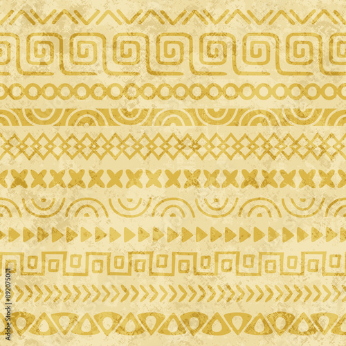 Seamless pattern, ethnic hand drawn background, vector design
