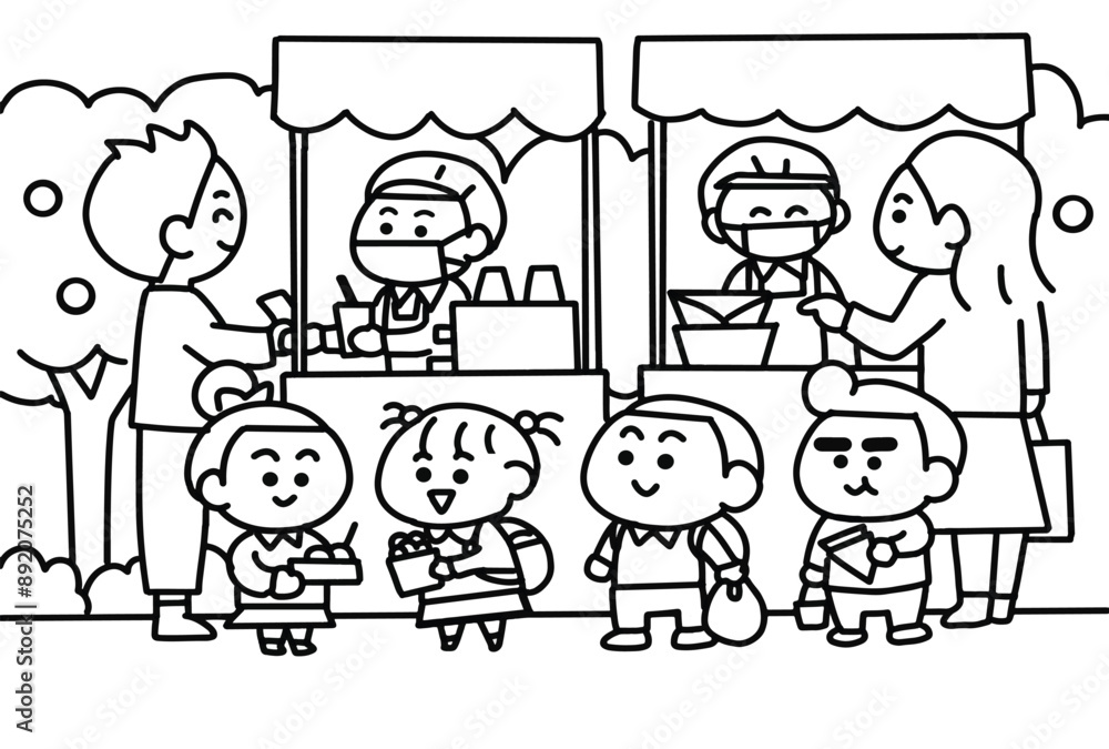 Children and market fair.