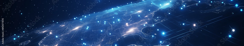 Blockchain Finance Integration: A Digital Map of the USA Highlighting ...