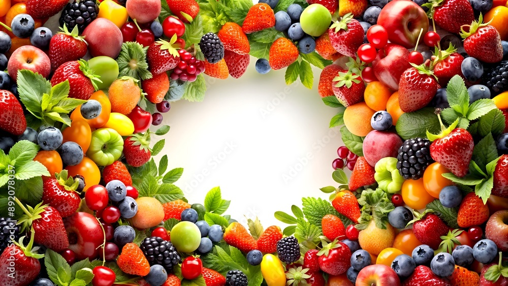 Summer Produce in Motion: A Celebration of Nature's Bounty Generative AI-generated design Summer Produce in Motion: A Celebration of Nature's Bounty Generative AI-generated design