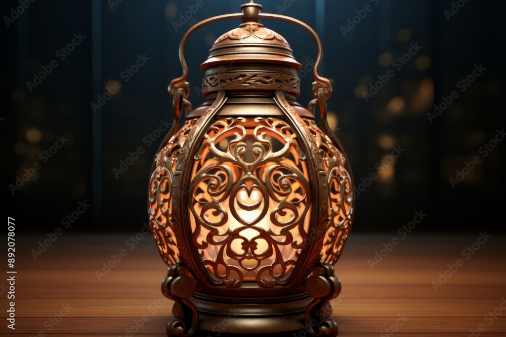 Ornate Brass Lantern with Intricate Design Ornate Brass Lantern with Intricate Design