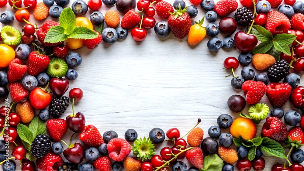 Summer Fruits and Berries: A Monochromatic Celebration of Freshness Generative AI Neural art Summer Fruits and Berries: A Monochromatic Celebration of Freshness Generative AI Neural art