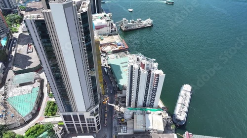 Yau Tong industrial factories into modern housing buildings near Victoria Harbour waterfront views of Hong Kong commercial districts, from Kowloon Bay to Ngau Tau Kok, Kwun Tong to Lam Tin photo