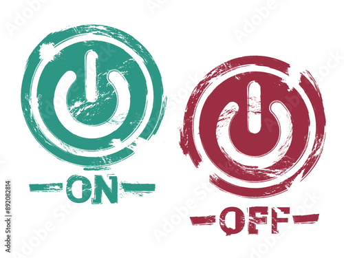 Roughness A009 on and off button use for control the electric power vector illustration graphic EPS 10
