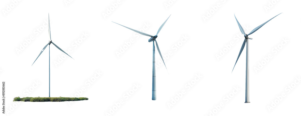 Wind Turbines for Renewable Energy Isolated on Transparent Background Wind Turbines for Renewable Energy Isolated on Transparent Background