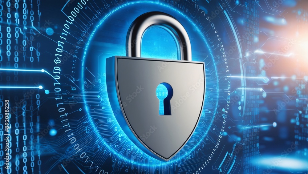 Digital padlock, cyber security data protection concept Digital padlock, cyber security data protection concept