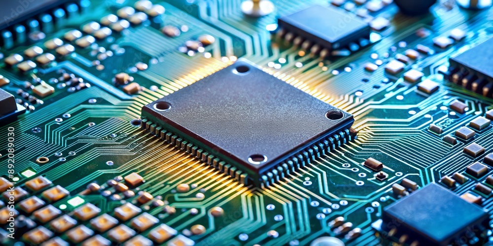 Close Up of a Semiconductor Circuit Board AI Generative Close Up of a Semiconductor Circuit Board AI Generative