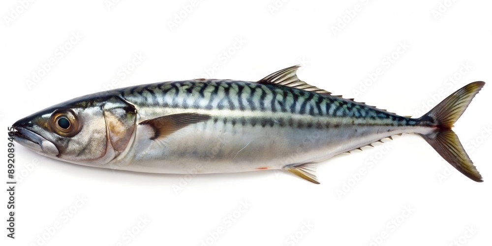 Atlantic mackerel fish isolated on white background AI-Generated Content Atlantic mackerel fish isolated on white background AI-Generated Content