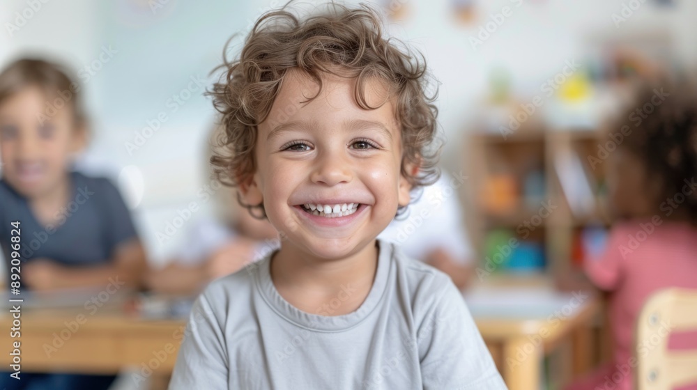 The happy students active learning in the classroom. The happy students active learning in the classroom.