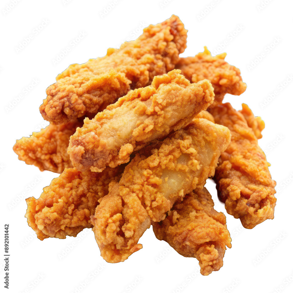 Fried chicken strips isolated on transparent background Fried chicken strips isolated on transparent background