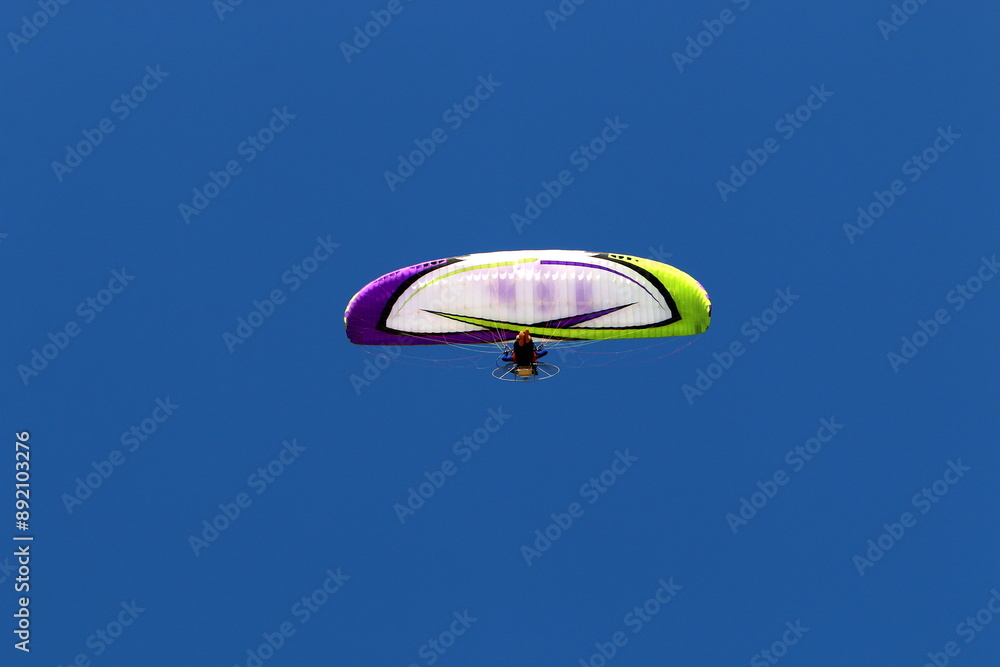 Fototapeta premium Flying on a wing over the Mediterranean Sea