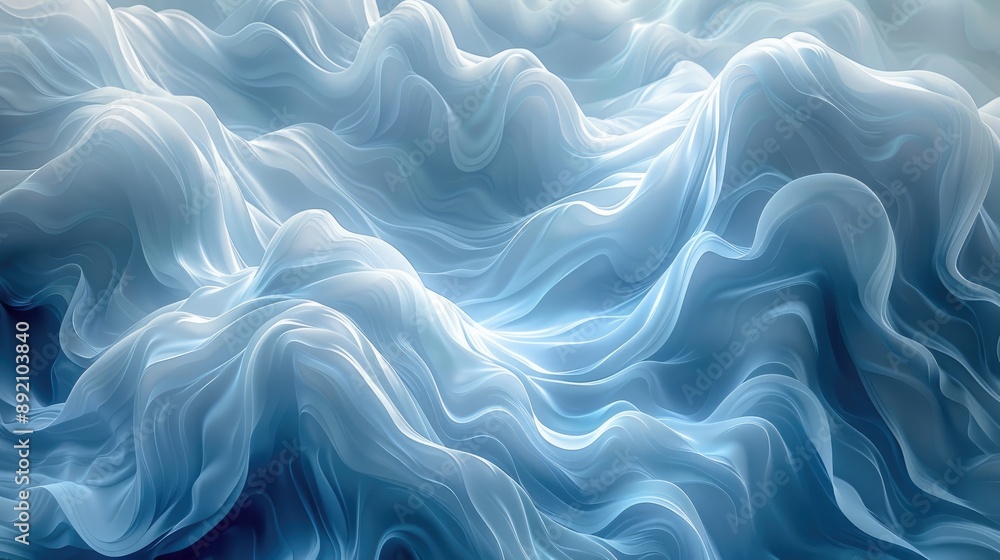 Abstract fluid art with flowing, wavy blue and white patterns resembling ocean waves or clouds, perfect for modern and contemporary themes. Abstract fluid art with flowing, wavy blue and white patterns resembling ocean waves or clouds, perfect for modern and contemporary themes.