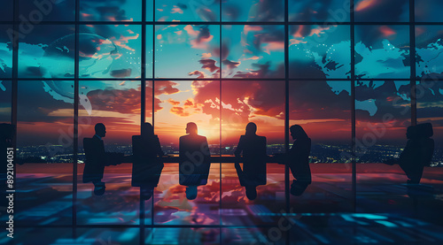 "Silhouettes of Business People in an Office Meeting Room" © FU
