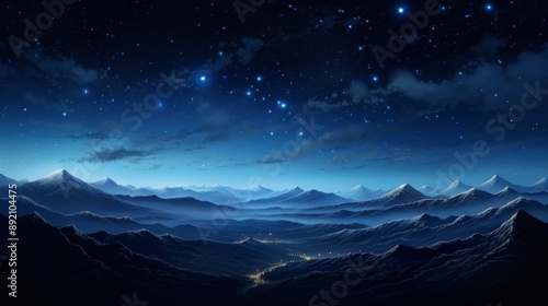 Endless stars in the night sky, bright and clear, tranquil and expansive view