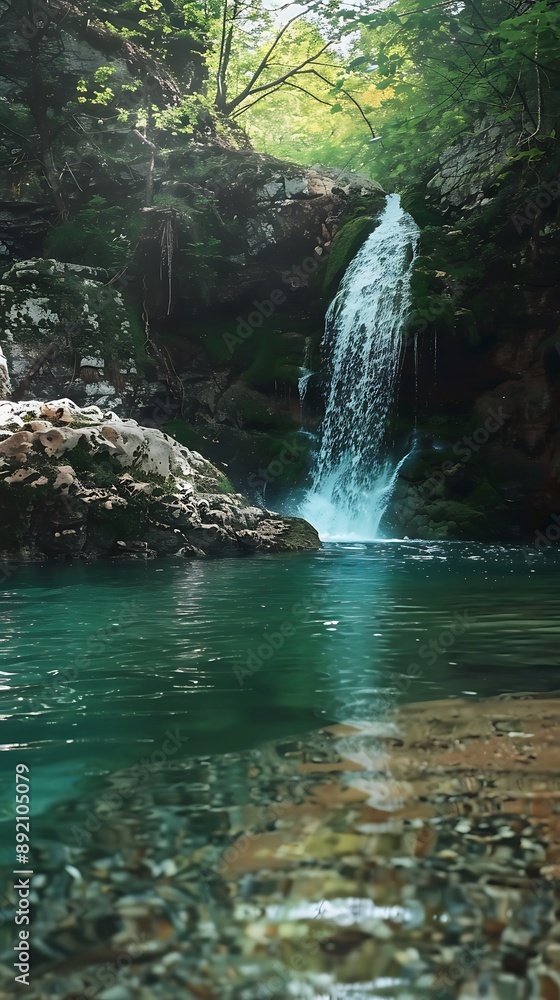 Naklejka premium waterfall in the woods