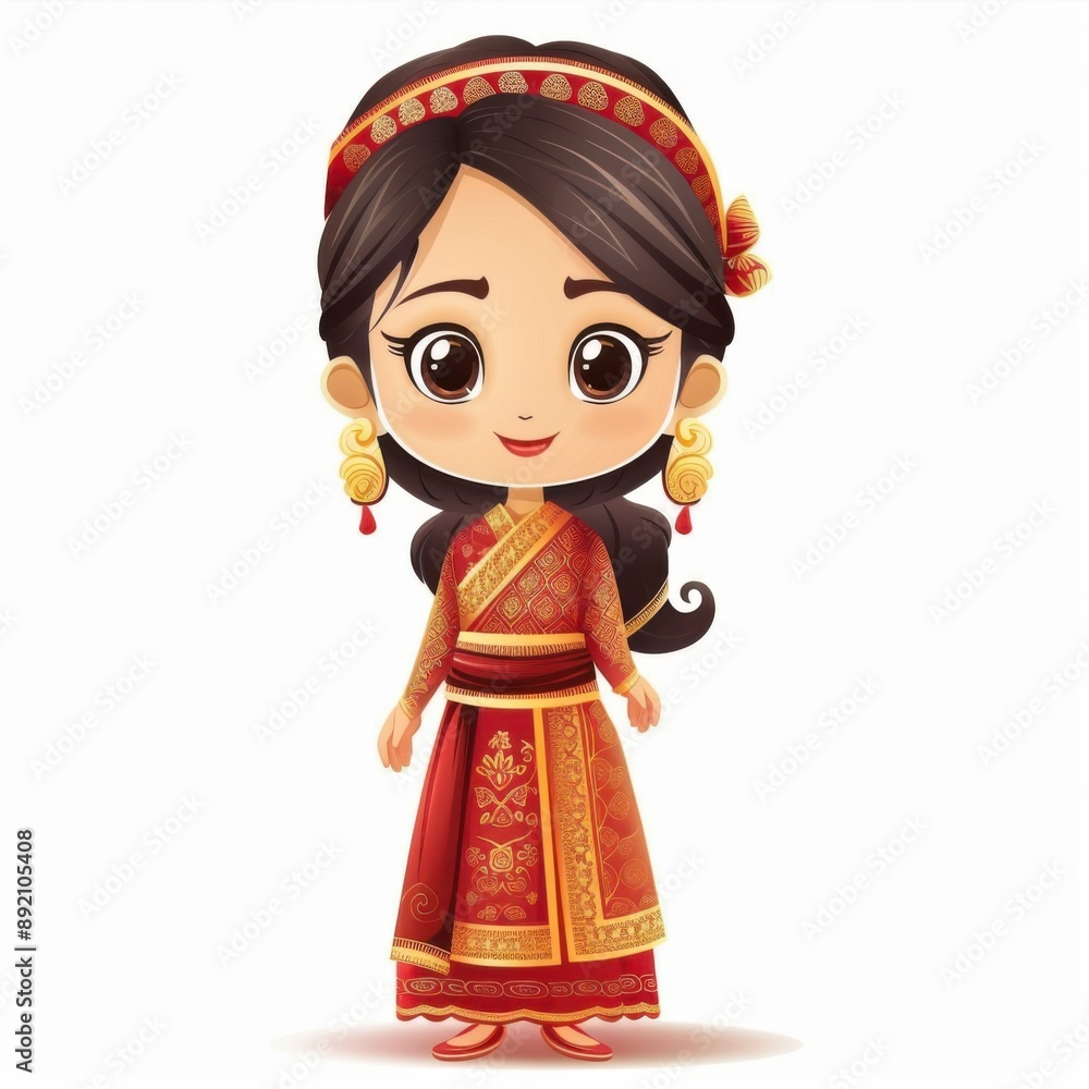 Embrace the cultural diversity of Southeast Asia with this animated girl in traditional attire, showcasing national outfits and cultural heritage through vibrant colors , Ai generative Embrace the cultural diversity of Southeast Asia with this animated girl in traditional attire, showcasing national outfits and cultural heritage through vibrant colors , Ai generative