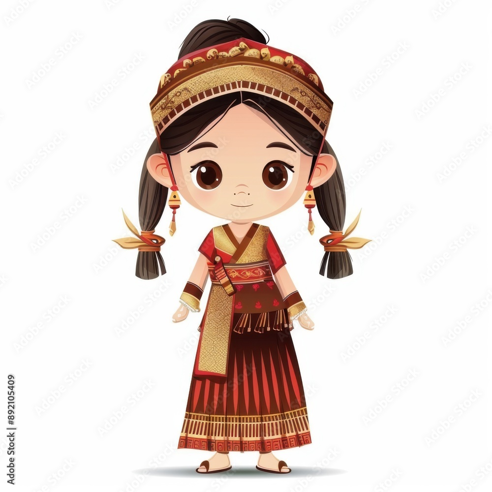 Embrace the cultural diversity of Southeast Asia with this animated girl in traditional attire, showcasing national outfits and cultural heritage through vibrant colors , Ai generative Embrace the cultural diversity of Southeast Asia with this animated girl in traditional attire, showcasing national outfits and cultural heritage through vibrant colors , Ai generative