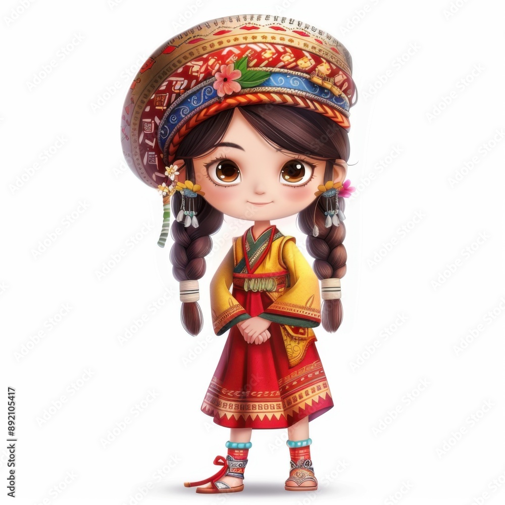 Embrace the cultural diversity of Southeast Asia with this animated girl in traditional attire, showcasing national outfits and cultural heritage through vibrant colors , Ai generative Embrace the cultural diversity of Southeast Asia with this animated girl in traditional attire, showcasing national outfits and cultural heritage through vibrant colors , Ai generative