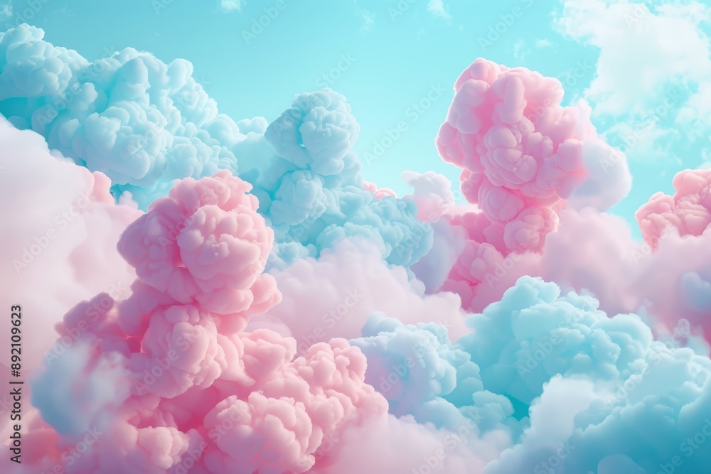 Pink clouds in the sky with a blue background Pink clouds in the sky with a blue background