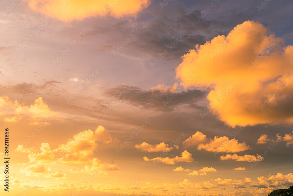 scene romantic sunset at Karon beach. abstract nature background..Sunset with bright color light rays and other atmospheric effects..Gradient color.cloudscape background in Phuket Thailand. scene romantic sunset at Karon beach. abstract nature background..Sunset with bright color light rays and other atmospheric effects..Gradient color.cloudscape background in Phuket Thailand.