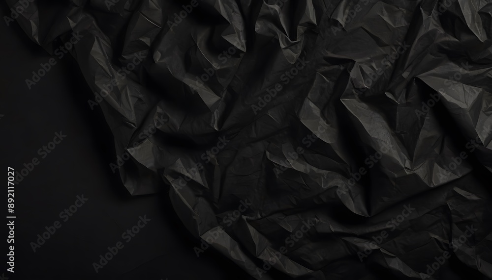 Black Wrinkled Fabric Texture Black Wrinkled Fabric Texture