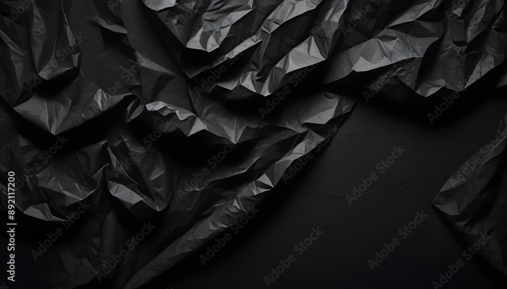Abstract Black Wrinkled Fabric Texture Abstract Black Wrinkled Fabric Texture