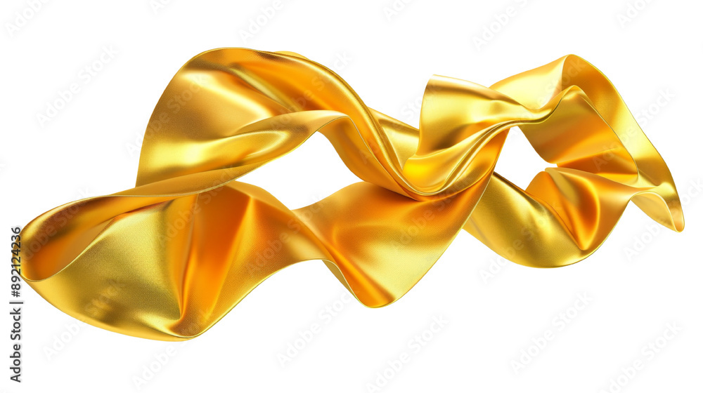 Elegant gold wave ribbon on transparent background. Ideal for luxurious designs. Elegant gold wave ribbon on transparent background. Ideal for luxurious designs.