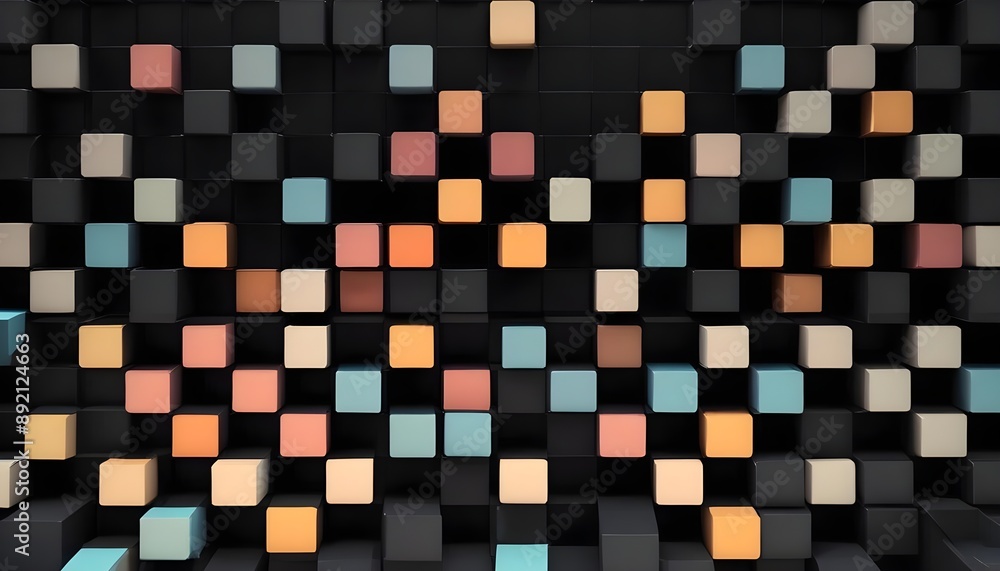 Fototapeta premium Clear Plain Shiny Soft Vintage Bokeh Cloudy Wave Like Geometric Black Background or Texture